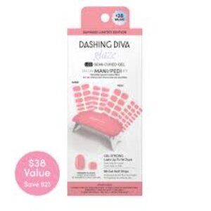 Dashing Diva Glaze Semi-Cured Gel Salon Mani/Pedi Kit w/ LED Lamp - Lolli Lolli